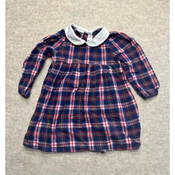 Carter's Plaid Dress Peter Pan Collar Long Sleeve 4T Peasant Classic Cottage - Picture 1 of 9
